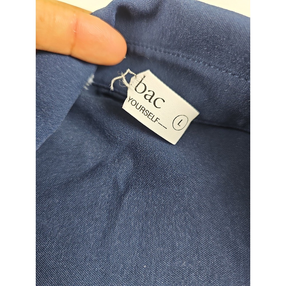 Jasambac Women's Navy Blue Dress Short Sleeve Elastic Waist Size L - Picture 3 of 10